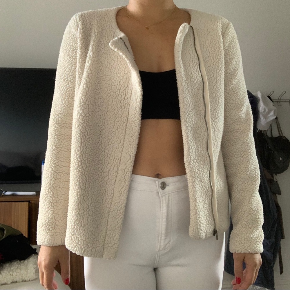 Banana Republic FleeceTeddy Assymetrical Jacket XS